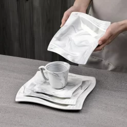 MALACASA, AMPARO 30 Tlg. Marmor Porzellan Geschirrset Kombiservice Tafelservice Mit Kaffeetassen, Unterteller, Dessertteller, Suppenteller, Speiseteller Für 6 Personen -Küche Zu Hause 06bffbce4afe510c0fb6d880a070c49e