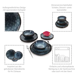 Sänger SÄNGER Steingut Geschirrset Tokio, Tafelservice 12 Teilig Für 4 Personen -Küche Zu Hause 09f6ce02442b991d537cf10912f442f2