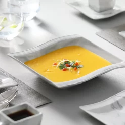 MALACASA, Serie Flora, 60 Tlg. Marmor Porzellan Geschirrset Kombiservice Tafelservice Mit Je 12 Kaffeetassen, 12 Untertassen, 12 Dessertteller, 12 Suppenteller Und 12 Flachteller -Küche Zu Hause 1294d38c957b7507885a4e5461b29ad3