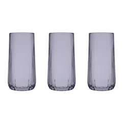 Pasabahce Nova Dunkle Longdrink Gläser 3er Set 360ml Grau Schwarz 420695