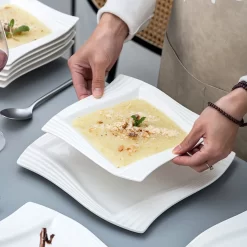 MALACASA, Serie Amparo, Porzellan Tafelservice 24 Tlg. Kombiservice 12 Speiseteller Und 12 Suppenteller Für 12 Personen -Küche Zu Hause 2a5547db50f3da66cab28b9c953b5148