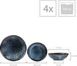 Sänger SÄNGER Steingut Geschirrset Tokio, Tafelservice 12 Teilig Für 4 Personen -Küche Zu Hause 2cb1ed49dabd5d220d1f3c6aad4badb0