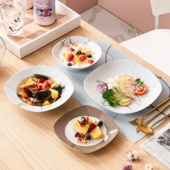 VEWEET Tafelservice 'Nikita' Aus Porzellan, 24 Teilig Geschirrset Beinhatlet Müslischalen, Dessertteller, Speiseteller Und Suppenteller, Geschirrservice Für 6 Personen -Küche Zu Hause 2ee698f5f467245f27bcda5b9b97b6ad