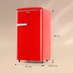 Klarstein Laika 60L Gefrierschrank , 60 Liter , 4-Sterne-Gefrierfach , 3 Schubladen , Temperatur: -18 Bis 0 °C , 5-stufiger Thermostat , 41 DB , Retro-Look -Küche Zu Hause 33576e755c408972cd9d628a8ae015fd