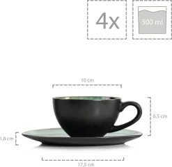 Sänger SÄNGER Kaffeeservice Palm Beach 12 Teilig Für 4 Personen -Küche Zu Hause 37f571bb2ca270817a01eda7c8b2f1d4