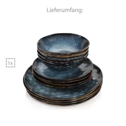 Sänger SÄNGER Steingut Geschirrset Tokio, Tafelservice 12 Teilig Für 4 Personen -Küche Zu Hause 61f39e69bf91ade5fffa9ebf57b1cb05