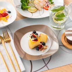 VEWEET Tafelservice 'Nikita' Aus Porzellan, 24 Teilig Geschirrset Beinhatlet Müslischalen, Dessertteller, Speiseteller Und Suppenteller, Geschirrservice Für 6 Personen -Küche Zu Hause 666efc7366917b1883b2a06b2b2c9d54