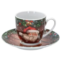18tlg Kaffeeservice Santa 6 Personen Weihnachtsdekor Advent Weihnachtsmann Porzellan -Küche Zu Hause 66f1e1ef45bab80a1961b9f5b8181d06