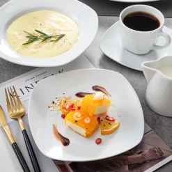 MALACASA, Serie Elisa, 50-teilig Tafelservice Aus Porzellan Für 6 Personen, Kombiservice Frühstückservice Kaffeeservice Mit Eierbecher, Kaffeetassen, Untertassen, Müslischalen, Dessertteller -Küche Zu Hause 67ec982b75b177dd2fe5bc7c11c1b5b2