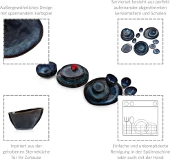 Sänger SÄNGER | Tafelservice Tokio Aus Steingut, 23-teiliges Geschirrset Für 4 Personen, Einzigartiges Design -Küche Zu Hause 812d723639bdf3cd1a95058800dd0efa
