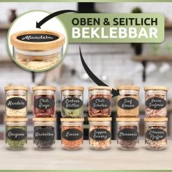 PORADA 12 Stapelbare Gewürzgläser Set 150ml Glasbehälter Mit Deckel Aufbewahrung Küche Gewürzdosen Vorratsdosen Glas Mit Deckel Aufbewahrungsgläser Küchenorganisation Aufbewahrung… -Küche Zu Hause 8c6c344ceb2d10be32c0ec52a82c8f66