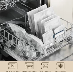 MALACASA, Serie Blance, Kombiservice 30 Tlg. Marmor Porzellan Geschirrset Eckig Tafelservice Mit 180 Ml Kaffeetassen, Untertassen, Dessertteller, Tiefteller Und Flachteller -Küche Zu Hause 8d498625edeefcef21b73e728d331d1f