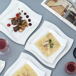 MALACASA, Serie Amparo, Porzellan Tafelservice 24 Tlg. Kombiservice 12 Speiseteller Und 12 Suppenteller Für 12 Personen -Küche Zu Hause abd3e44a615a9306e4ed306eb6b46359