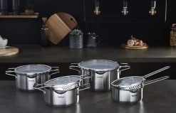 TEFAL Nordica H852SA55 Stahl-Topfset Mit Deckel 10-teilig, Topf: 18/20/24 Cm, Kochtopf Hoch 22cm, Rondel 16cm -Küche Zu Hause ad0d21debb617cbf53cedddb49265a29