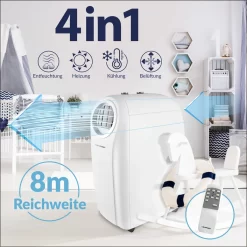 Blaupunkt Klimagerät ARRIFANA 1414L, Mobile Klimaanlage Für Zuhause, Büro Oder Wohnwagen, Wohnmobil [Energieklasse A/A+]. 14000 BTU (4 KW) -Küche Zu Hause b9f9f02833888ea0f306f58a0ad3b771