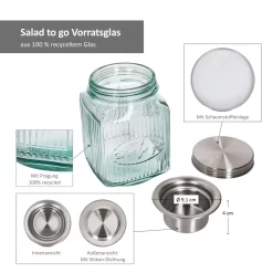 3tlg Set Salat To Go Vorratsglas 1L Lunch-Box Für Salat Nachhaltig Aufbewahrung 11 3tlg Set Salat To Go Vorratsglas 1L Lunch-Box Für Salat Nachhaltig Aufbewahrung -Küche Zu Hause bc997b6a30249ed386429271fa1d96ce