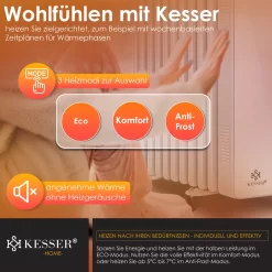 KESSER® Ölradiator 2500W Elektrische Heizung Heizkörper Elektroheizung Energiesparend Mit Display WiFi App & Fernbedienung Touchscreen - Mobil Öl Radiator 24h Timer, Thermostat & Überhitzungsschutz, Farbe:Weiß -Küche Zu Hause c0a7033222543d265d3584bd85578d84