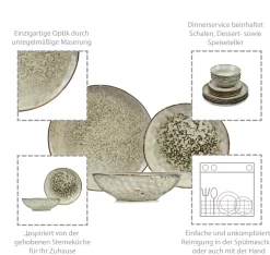 Sänger SÄNGER Steingut Geschirrset Pompei, Tafelservice 12 Teilig Für 4 Personen -Küche Zu Hause c47a81ce037377b189b091d3e02b4f36