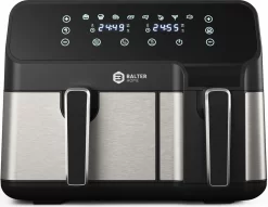 BALTER Heißluftfritteuse Mit Doppelkammer HL-850D, 9L (5,5L + 3,5L), 2 Speisen Gleichzeitig, 9 Programme , Friteuse Ohne Öl, Dual Zone, Airfryer, Heis -Küche Zu Hause ce1cdba9a42ccab550315440b0f319c2