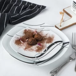 VEWEET, Serie 'Fiona', 100-teilig Porzellan Tafelservice Set, Kombiservice Mit Dessertteller, Speiseteller, Suppenteller, Müslischalen, Kaffeebecher, Kaffeetassen Set, Eierbecher, Milch- Und Zuckerset -Küche Zu Hause d88d1ca5c6780cd3a5d9d5f164e55578